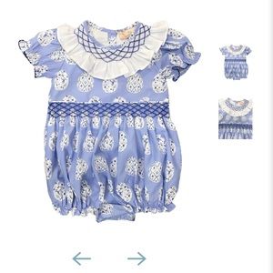 Smocking  Chinoiserie Egg Smocked Bubble 9 months